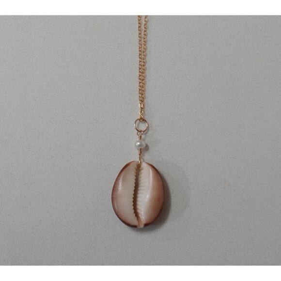 Cowrie Shell Necklace, 14k Gold Filled Chain - Picture 7 of 7